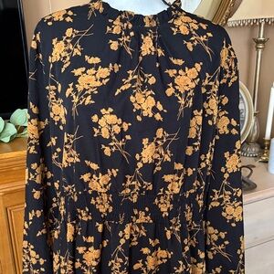 Floral Black and Gold Women's Dress